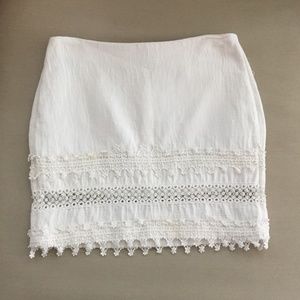 White Skirt with Lace Detail